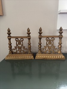 Pair Of Antique Brass Fireplace Andirons