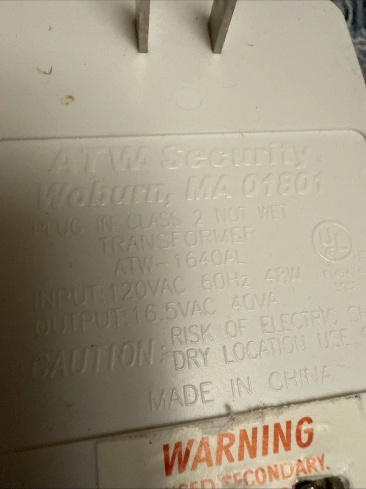 Transformador de Sistema de Seguridad MGT1650 Enchufe Clase 2 120 VAC 16.5 Mgt1640 Atw-1640al Foto 4 de 4
