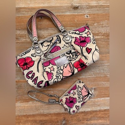 Coach Poppy Collection Women's Bag and Pouch Y2K Vintage Floral