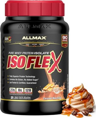 ALLMAX ISOFLEX Pure Whey Isolate Protein Powder - Gluten Free, Low Lactose, Su