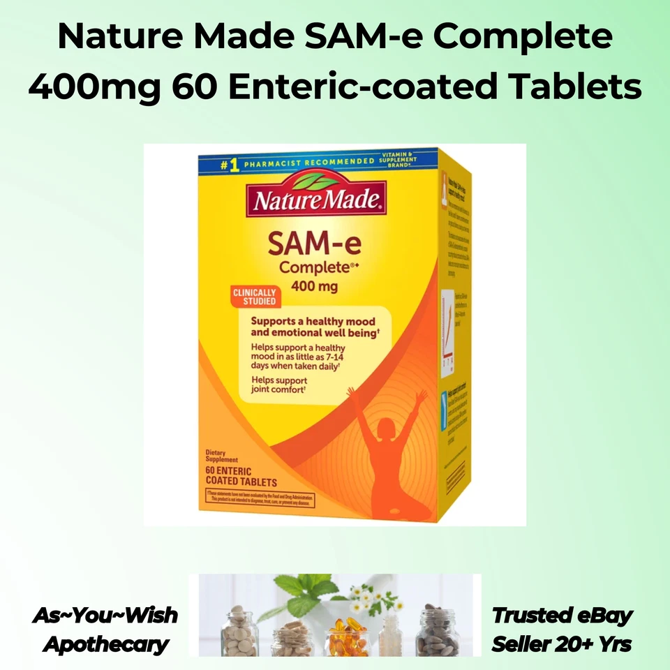 Nature Made SAM-e 400 mg - 60 Tablets - Exp 01/27 Mood & Joint Support - Image 2 of 4