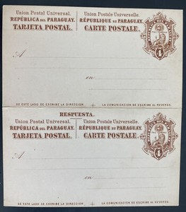 Mint Paraguay Postal Stationery reply Postcard