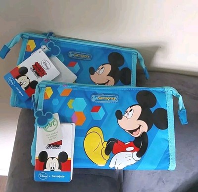 X2 Samsonite Disney Mickey Mouse Schule Federmäppchen Kulturtasche Schreibwaren Tasche
