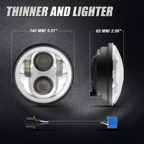For 1970-1978 Toyota Corona 4PCS 5.75" LED Chrome Headlights High-Low Beam DRL - Picture 5 of 12