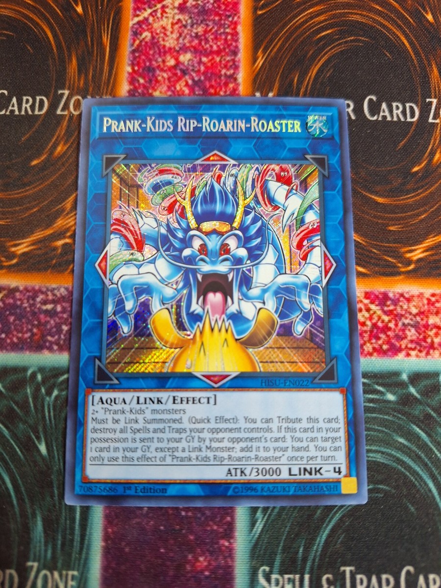Yu-Gi-Oh! Prank-Kids Rip-Roarin-Roaster HISU-EN022 Secret Rare 1st Edition  NM