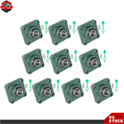 10 Pack UCF205-16 1'' Bore 4 Bolt Solid Base Pillow Block Flange Bearing