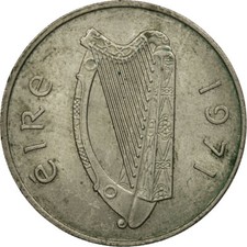 #530601 M&uuml;nze, IRELAND REPUBLIC, 10 Pence, 1971, S, Copper-nickel, KM:23
