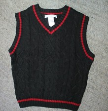 Janie and Jack Boys Black Sweater Vest - Size 4 - EUC