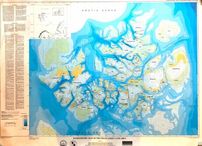 Bathymetric Map, Franz Josef Land Region, Russian Arctic, 1994