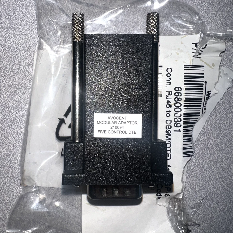 Avocent 210094 Rj45 to Db9m Dte Connector for Esp-8 Waters NEW - Image 2 of 3