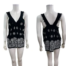 Loft Womens Size Medium Sleeveless V Neck V Back Blouse