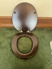 NWOB TOTO SS303 MAPLE WOOD SoftClose Round Toilet Seat, SS303#CP