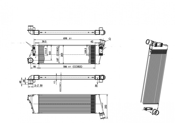 HART 612 726 Intercooler, charger for RENAULT