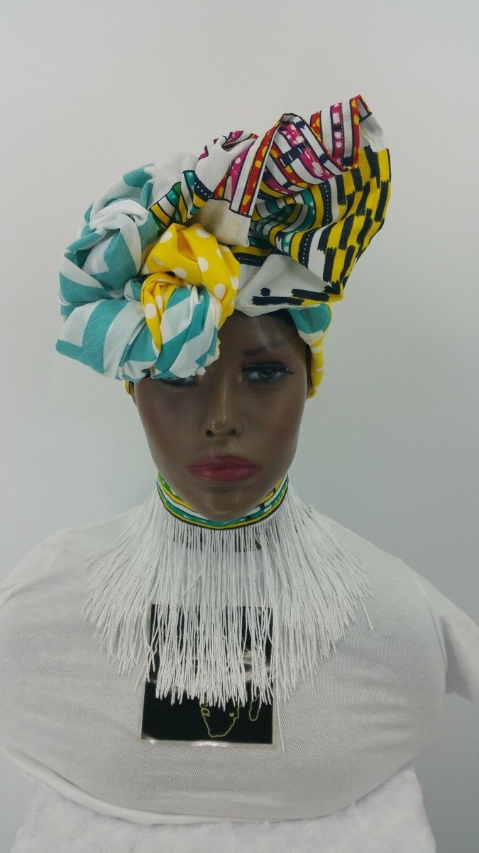 Kabbala Ethnic Multi-Fabric Polka Kente Ankara Headwrap  display picture 1