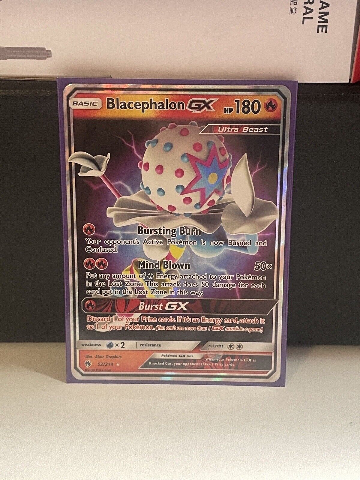Blacephalon GX - 52/214 - Pokemon Lost Thunder Sun & Moon Ultra Rare Card NM