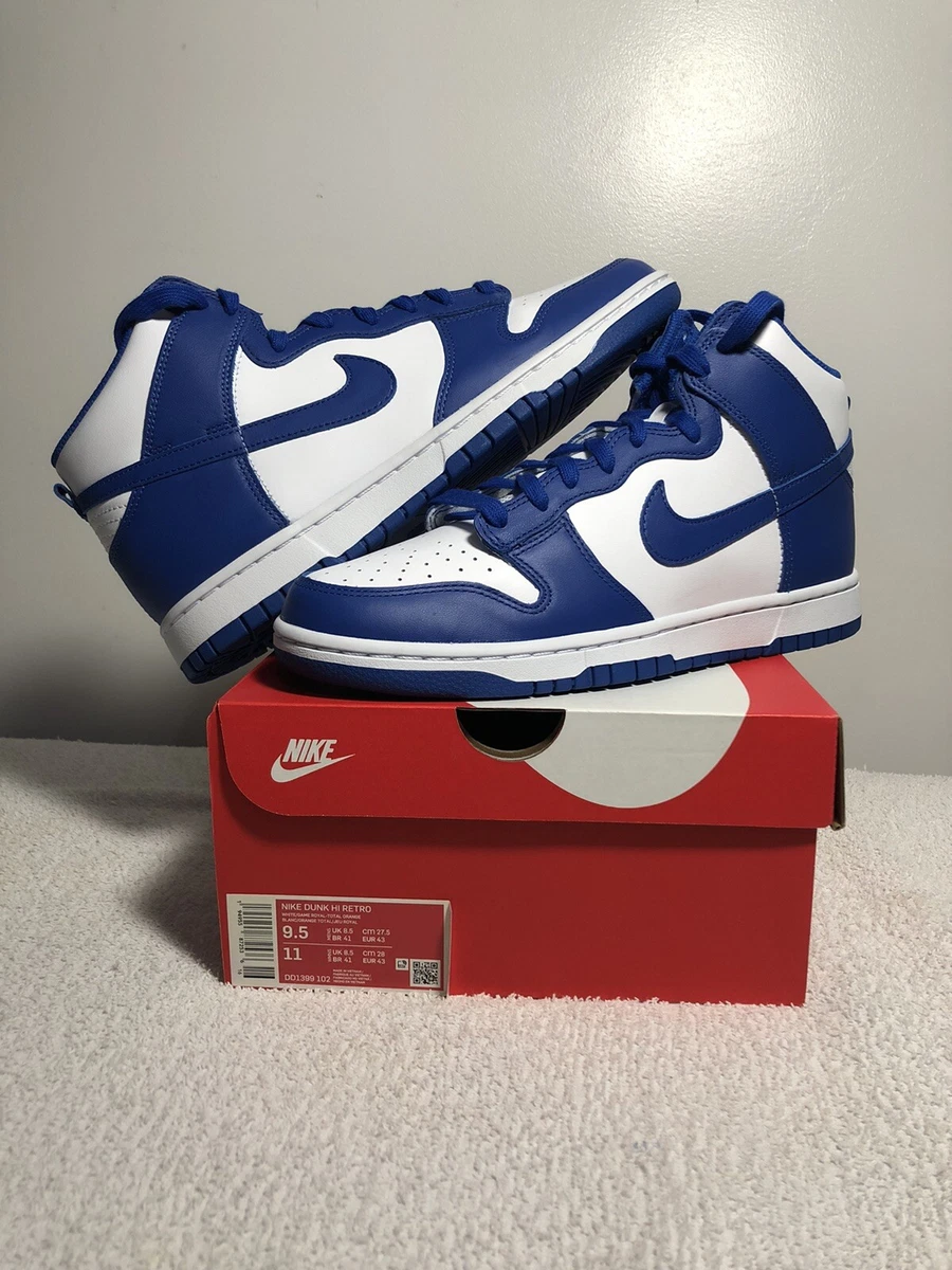 Nike Dunk High Retro Game Royal/White (Kentucky) Sz 9.5 DD1399-102 (2021)
