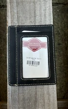 Albrint PF01 Black Full Grain Leather Front Pocket Wallet