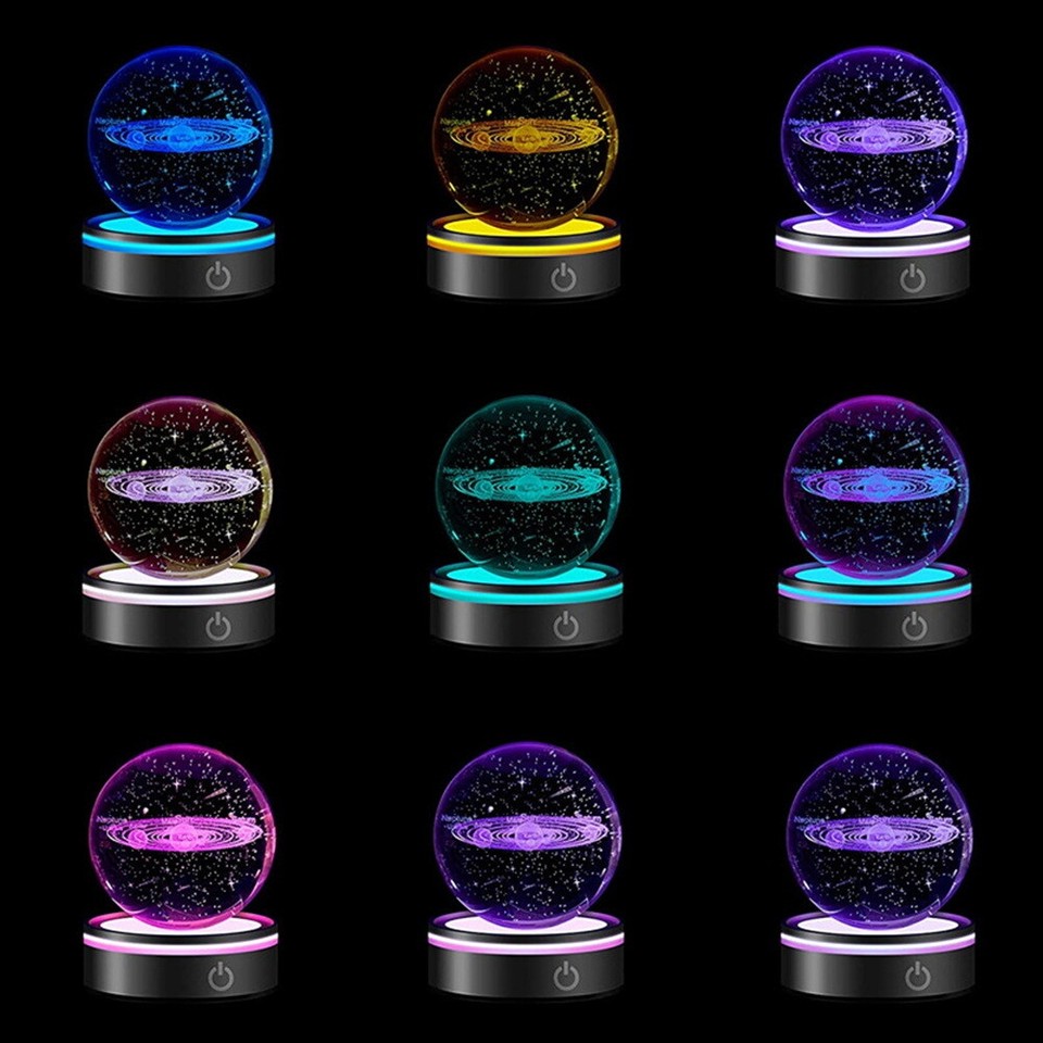 LED Light Base with Sensitive Round Stand Display for 3D Crystal