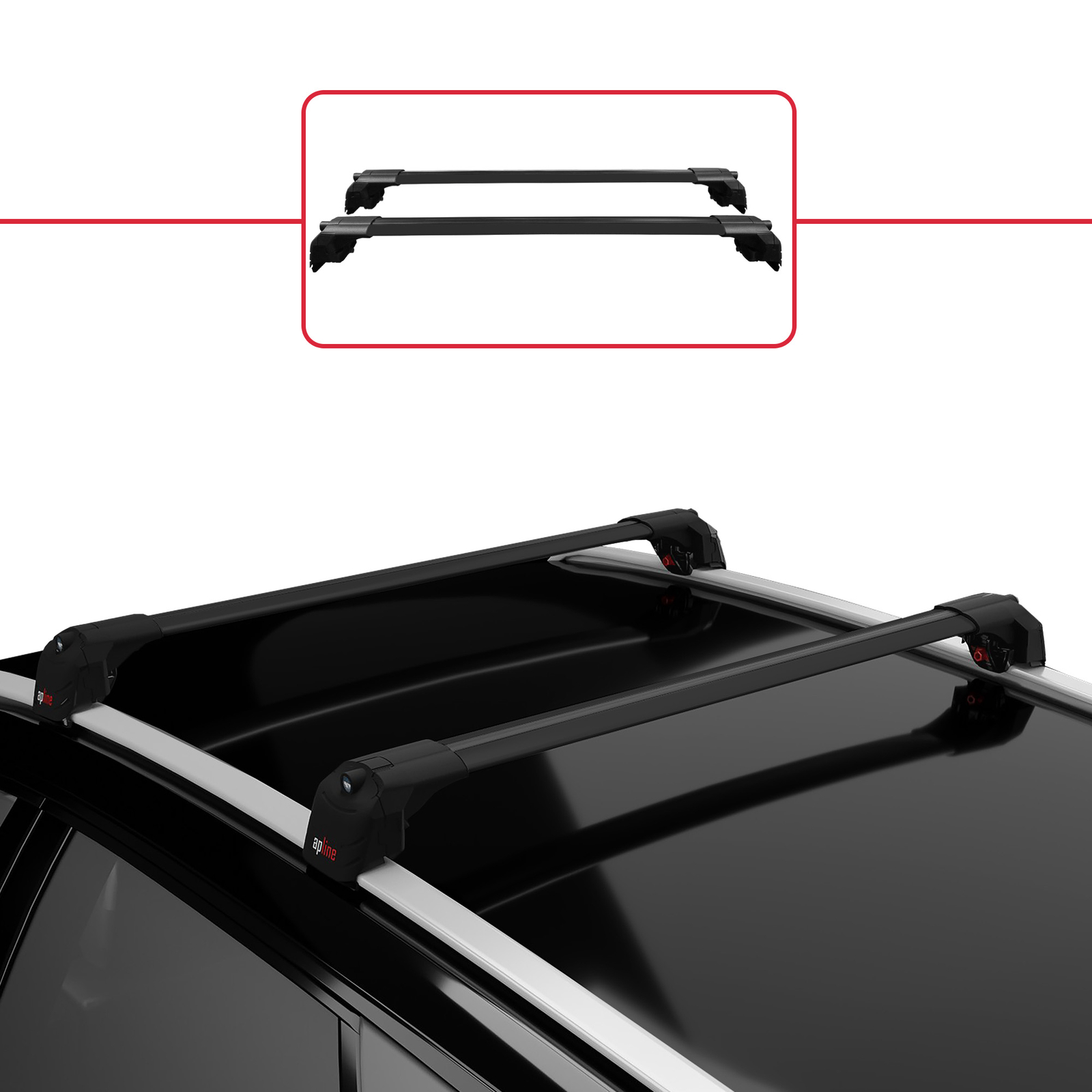 Barres De Toit ACE-3 Pour Peugeot Partner 2019-2025 (Sans Barres D'Origine) - 2 Barres Aluminium Noir