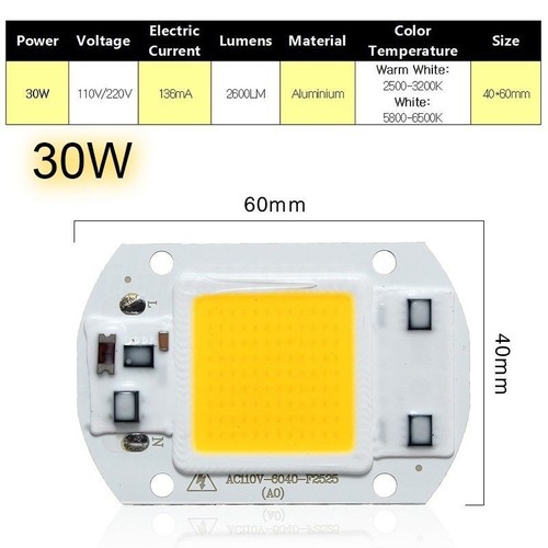 Bombilla Chip LED MAZORCA Alta Potencia 20W 30W 50W 70W 100W 150W Luz de Inundación AC 220V 110V - Imagen 14 de 20