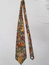 Pierre Cardin Vtg All Silk Men Neck Tie Tropical Animal Jungle Pattern USA MADE