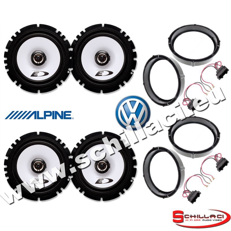 Casse Alpine per Volkswagen Touran <2010: Kit 165mm con Adattatori Inclusi