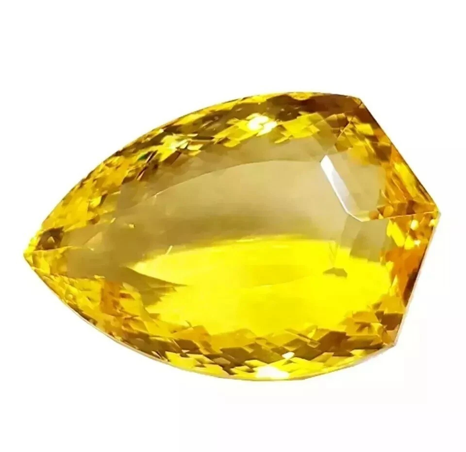Fancy Cut Big Size 190+ Ct Yellow Topaz Loose Yellow Color For Pendent Gemstone - Image 4 of 4