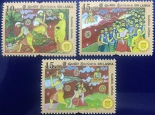 107. SRI LANKA 2019 ENSEMBLE/3 TIMBRES VESAK 2563, BOUDDHISME .MNH