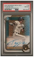2022 Bowman Mega Box Chrome #BMATB TYLER BLACK AUTO PSA 8 MOJO REF Brewers RC 
