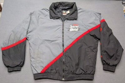 Vintage Castrol Syntec Oil Racing Windbreaker Full Zip Jacket Size Large 
