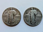 Lot of 2, 1929-S Standing Liberty Quarters, 90% Silver