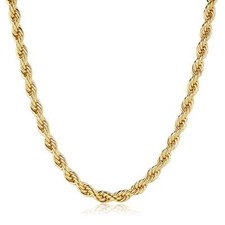 9ct Gold Filled Twisted Rope Chain Necklace 8mm Thick Men Women 24" & 30"