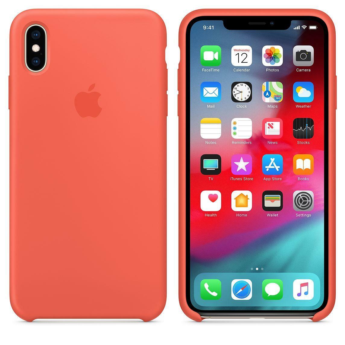 Genuine Apple iPhone XS Max Silicone Case Nectarine Orange