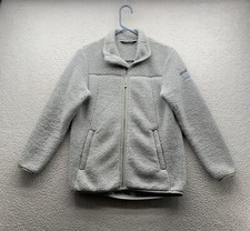 The North Face Campshire Jacket Girls Youth Large L Sherpa Deep Pile Gray Blue