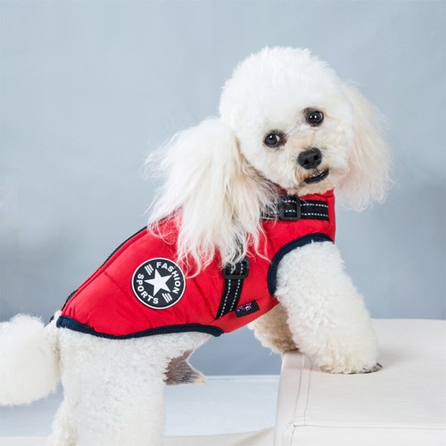 Cappotto cane impermeabile zip giacca impermeabile invernale cucciolo cappotti animali domestici imbracatura foro caldo - Foto 10 di 23