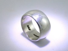 9.7mm Wide Pure .925 Sterling Silver Ring Polished Band Ring Size 7.25 PSR91