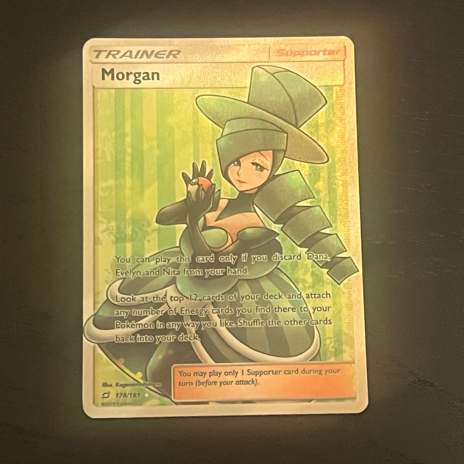 Morgan (Full Art) 178/181 Sun and Moon Team Up Holo Near Mint Condition