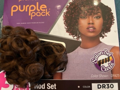 OUTRE Premium Purple Pack 3PCS Human Hair Blend Rod Set. Color# DR30