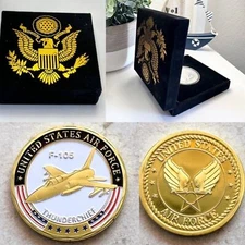 U S AIR FORCE F-105 THUNDERCHIEF Challenge Coin With Special Velvet Case