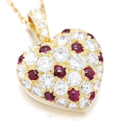 アクセサリー K18 Yg Necklace with Diamond and Ruby K18 Yg Necklace with Diamond and Ruby