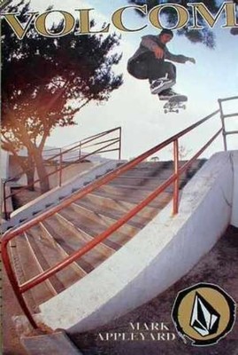 Volcom 2001 Mark Appleyard skateboard Big promo poster Very Nice + NEW old stock