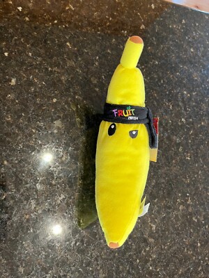NWT Fruit Ninja Banana Face 11'' Collectible Stuffed Plush Ninja Headband Nanco