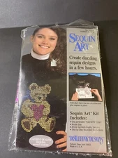 Vintage Distlefink Designs Sequin Art Teddy Love 33201 new