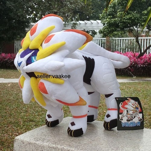 2Pcs Anime White Solgaleo & Alola Lunala Plush Cartoon Soft Doll Stuffed Toys - Picture 3 of 14