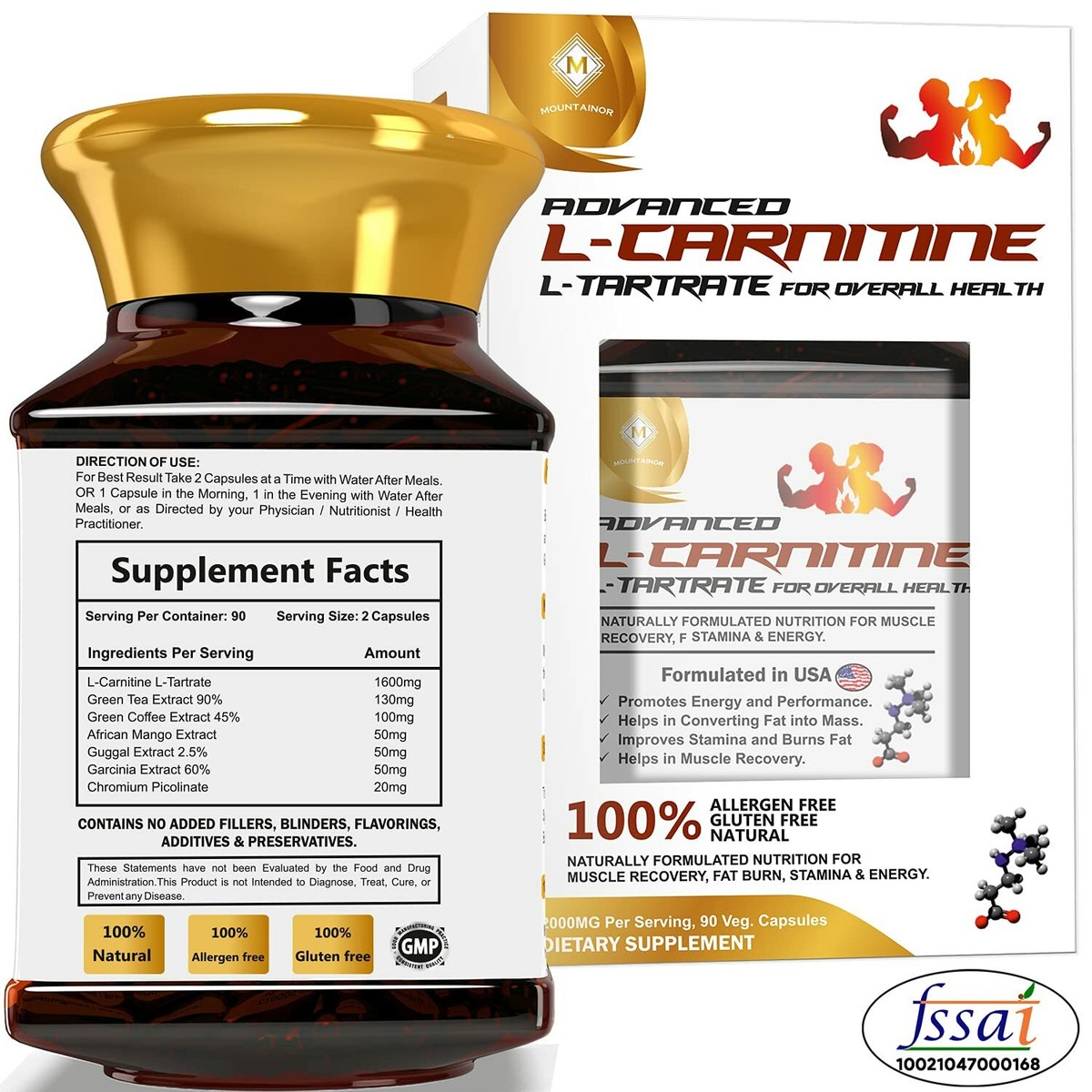 l carnitine l tartrate 2000mg MOUNTAINOR L-Carnitine L-Tartrate 2000mg/Serving Plant Based (90 Veg Caps)  FS