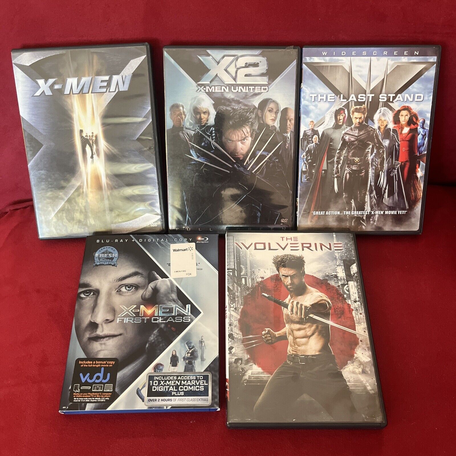 Marvel X-Men Blu-Ray & DVD Lot of 5 Wolverine XMen X2 The Last Stand First  Class