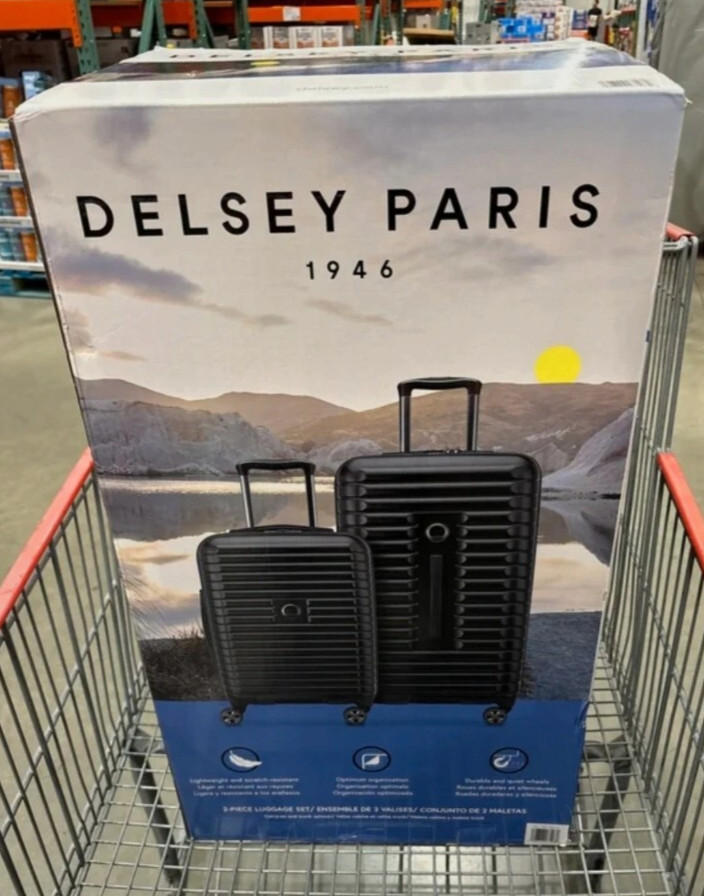 Lot de valises Delsey-Set bagage cabine 55cm et valise soute grand volume 76cm 4 roues