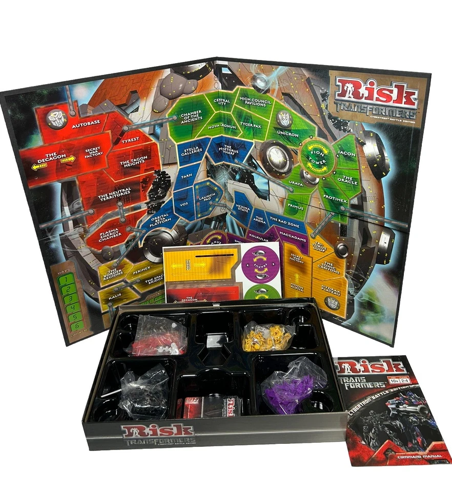 TRANSFORMERS RISK BOARD GAME CYBERTRON BATTLE PARKER BROTHERS NEW SEALED PARTS - Image 2 of 4