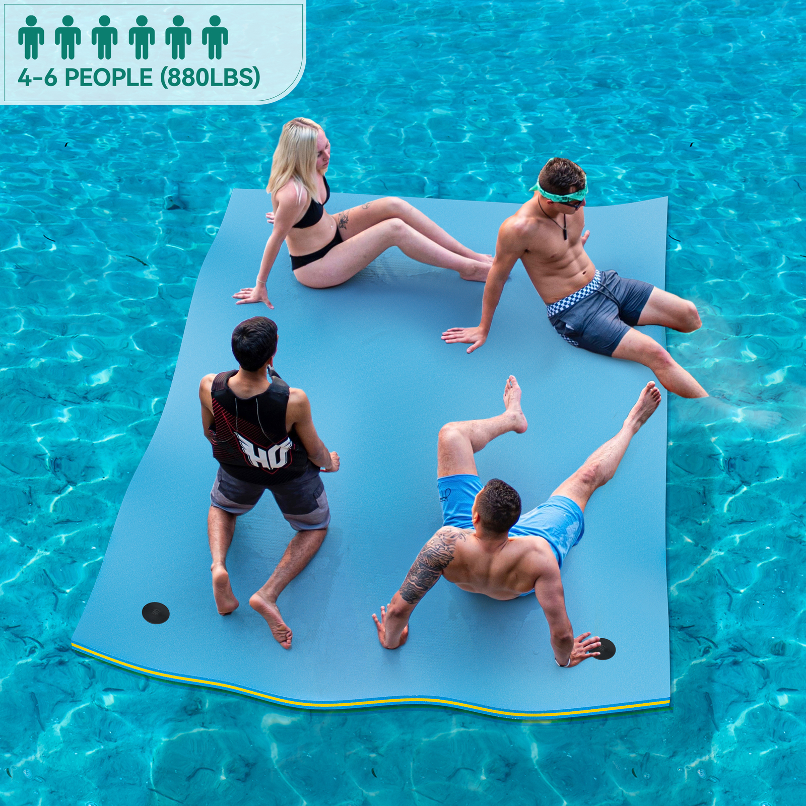 Lake Floating Mat 9x3ft ,Floating Pad For The Water, 3-Layer XPE Foam ...