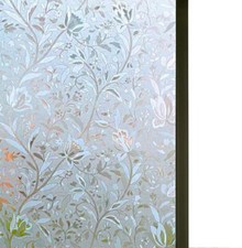 3D Static Cling Window Film Self Adhesive Window Covering Decorative Flower